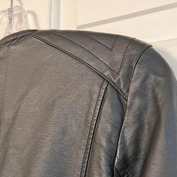 Jacqueline de Yong Dream Faux Leather Cropped Jacket Black 36 - Picture 11 of 16